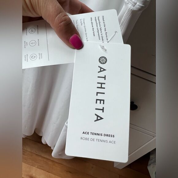 NWT ATHLETA Ace Tennis Dress in White Flare Short Pockets Athletic Size 3X /1X - Picture 7 of 17